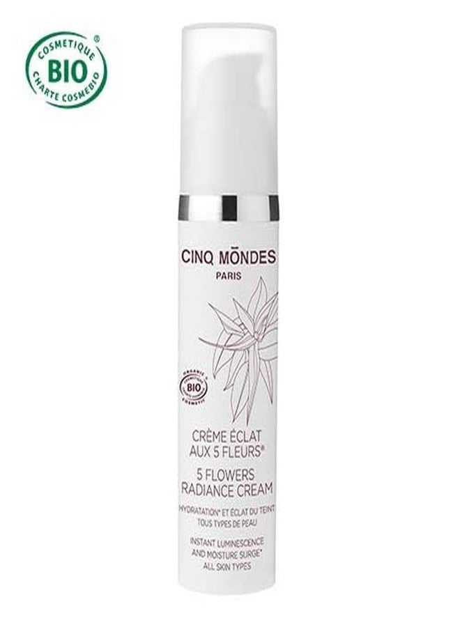 CINQ MONDES Five Flowers Radiance Facial Cream 1.7 Fl.Oz.- Light Weight Day Cream To Enhance Glow And Luminosity With Kombucha And Tropical Flower Extracts - Image 2